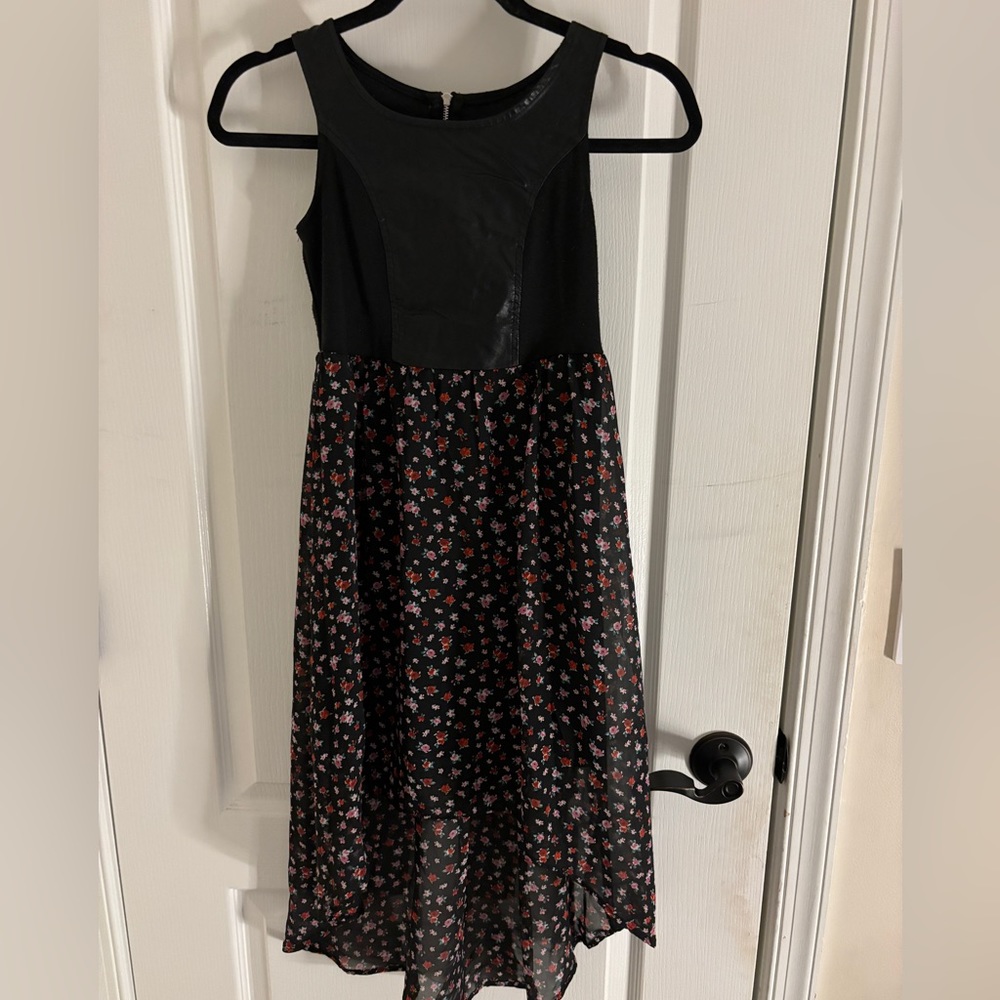 Black Dress with Floral Design